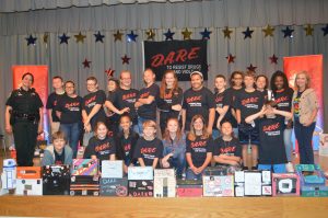 Children posing at a D.A.R.E. event