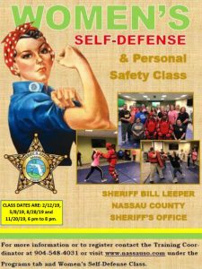 women's self defense class. Call 904-548-4031 for information