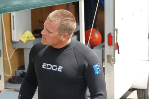 Man in diving apparel