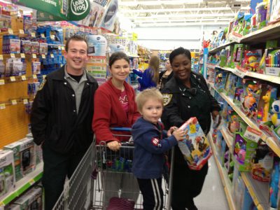 Nassau County Police Officers shopping with kids