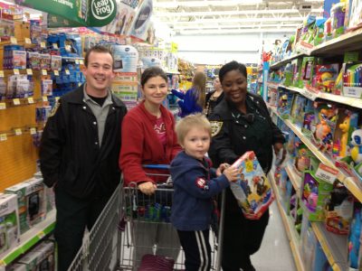 Nassau County Police Officers shopping with kids
